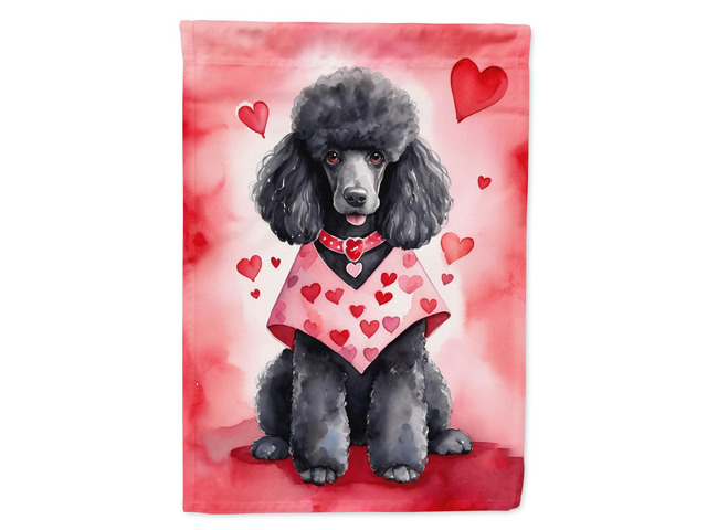 Caroline's Treasures DAC5414GF Black Poodle My Valentine Garden Flag Mailbox Flag Decorative Yard Flag Banner Outside Patio Artwork Yard Flower...