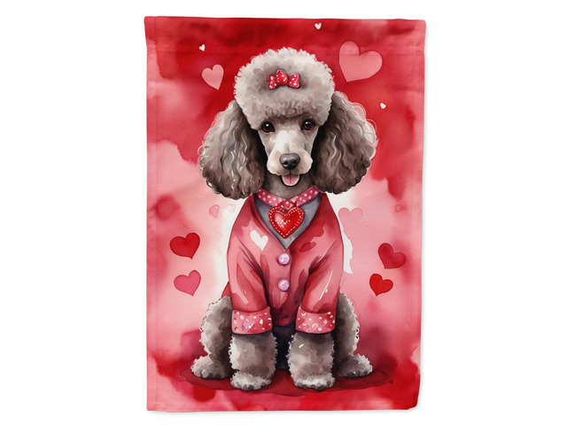 Caroline's Treasures DAC5416GF Chocolate Poodle My Valentine Garden Flag Mailbox Flag Decorative Yard Flag Banner Outside Patio Artwork Yard Flower...