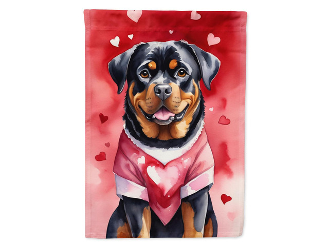 Caroline's Treasures DAC5429GF Rottweiler My Valentine Garden Flag Mailbox Flag Decorative Yard Flag Banner Outside Patio Artwork Yard Flower Beds,...