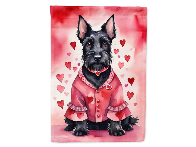 Caroline's Treasures DAC5436GF Scottish Terrier My Valentine Garden Flag Mailbox Flag Decorative Yard Flag Banner Outside Patio Artwork Yard Flower...