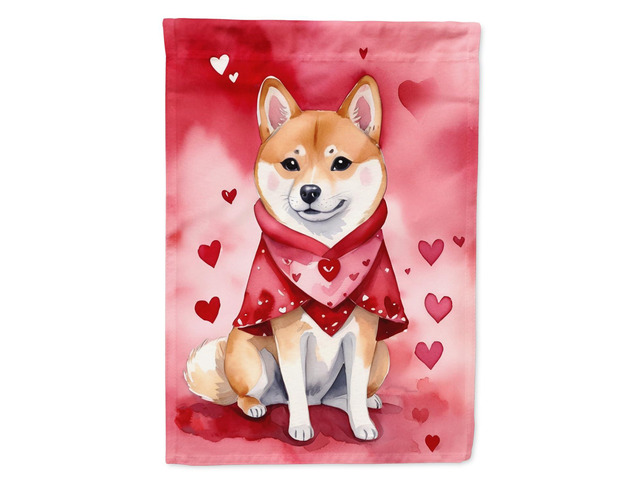 Caroline's Treasures DAC5440GF Shiba Inu My Valentine Garden Flag Mailbox Flag Decorative Yard Flag Banner Outside Patio Artwork Yard Flower Beds,...