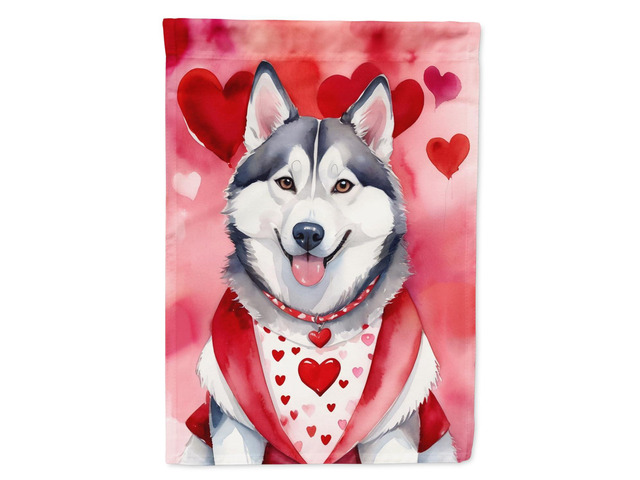 Caroline's Treasures DAC5442CHF Siberian Husky My Valentine House Flag Large Porch Sleeve Pole Decorative Outside Yard Banner Artwork Wall Hanging,...