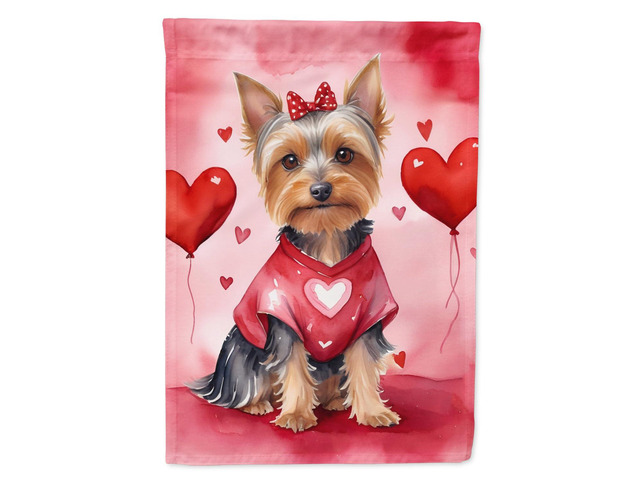 Caroline's Treasures DAC5443GF Silky Terrier My Valentine Garden Flag Mailbox Flag Decorative Yard Flag Banner Outside Patio Artwork Yard Flower...