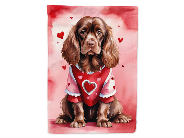 Caroline's Treasures DAC5445GF Sussex Spaniel My Valentine Garden Flag Mailbox Flag Decorative Yard Flag Banner Outside Patio Artwork Yard Flower...