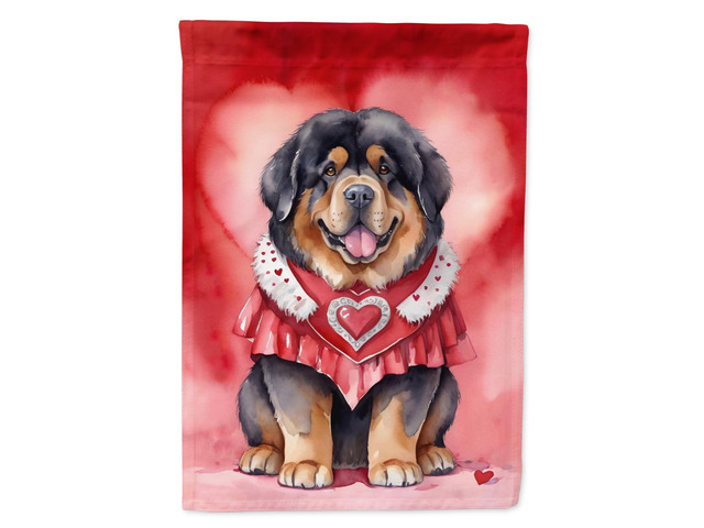 Caroline's Treasures DAC5447GF Tibetan Mastiff My Valentine Garden Flag Mailbox Flag Decorative Yard Flag Banner Outside Patio Artwork Yard Flower...