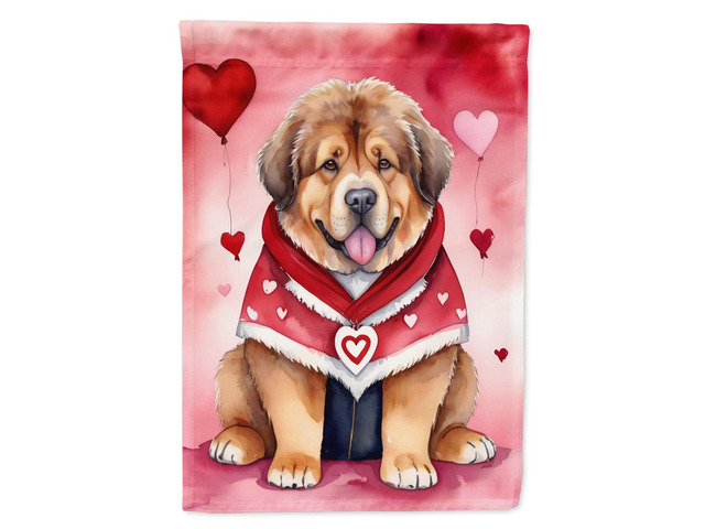 Caroline's Treasures DAC5448GF Tibetan Mastiff My Valentine Garden Flag Mailbox Flag Decorative Yard Flag Banner Outside Patio Artwork Yard Flower...
