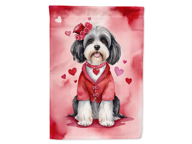 Caroline's Treasures DAC5451GF Tibetan Terrier My Valentine Garden Flag Mailbox Flag Decorative Yard Flag Banner Outside Patio Artwork Yard Flower...
