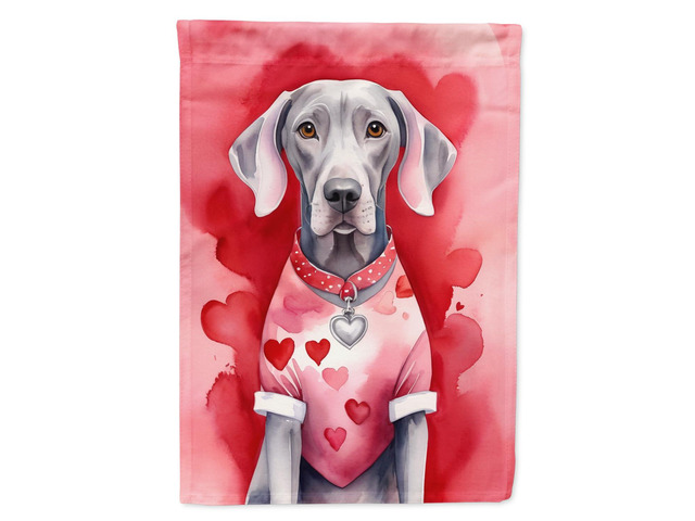 Caroline's Treasures DAC5454CHF Weimaraner My Valentine House Flag Large Porch Sleeve Pole Decorative Outside Yard Banner Artwork Wall Hanging,...