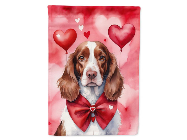Caroline's Treasures DAC5455GF Welsh Springer Spaniel My Valentine Garden Flag Mailbox Flag Decorative Yard Flag Banner Outside Patio Artwork Yard...