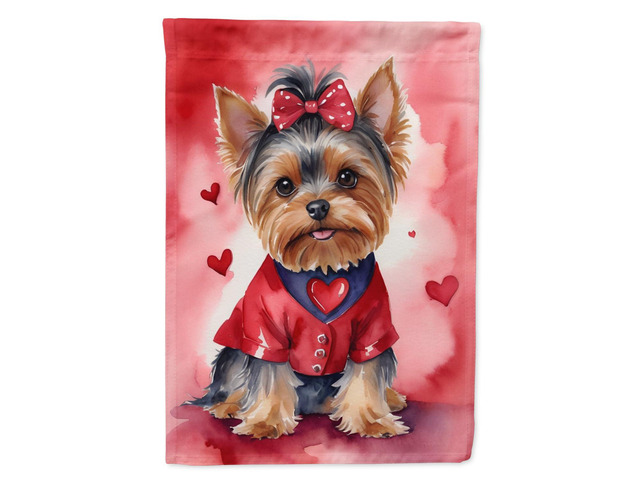 Caroline's Treasures DAC5463GF Yorkshire Terrier My Valentine Garden Flag Mailbox Flag Decorative Yard Flag Banner Outside Patio Artwork Yard...
