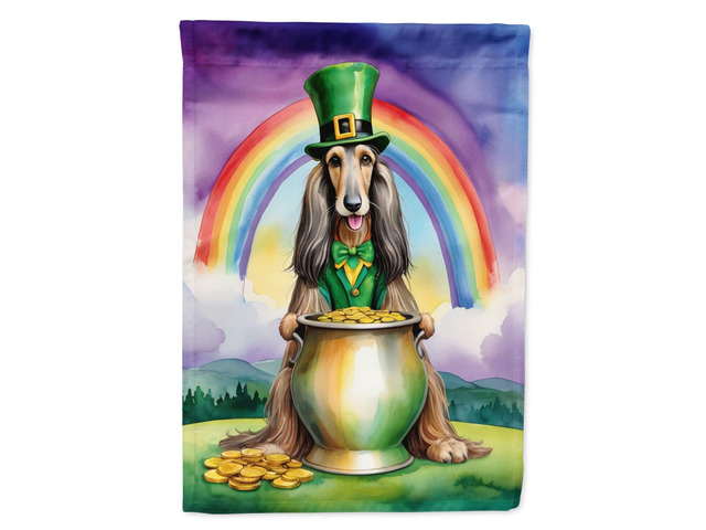 Caroline's Treasures DAC5466GF Afghan Hound St Patrick's Day Garden Flag Mailbox Flag Decorative Yard Flag Banner Outside Patio Artwork Yard Flower...