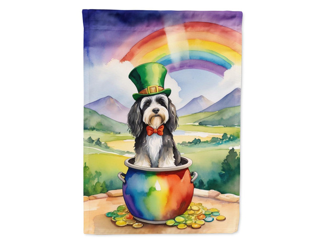 Caroline's Treasures DAC5621CHF Tibetan Terrier St Patrick's Day House Flag Large Porch Sleeve Pole Decorative Outside Yard Banner Artwork Wall...