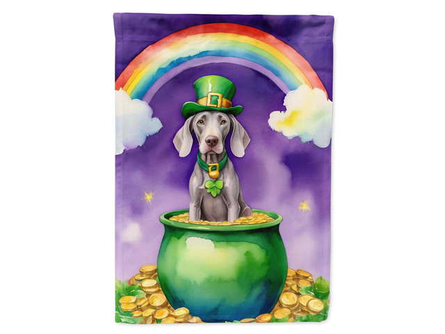 Caroline's Treasures DAC5623CHF Weimaraner St Patrick's Day House Flag Large Porch Sleeve Pole Decorative Outside Yard Banner Artwork Wall Hanging,...