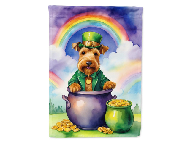 Caroline's Treasures DAC5625CHF Welsh Terrier St Patrick's Day House Flag Large Porch Sleeve Pole Decorative Outside Yard Banner Artwork Wall...