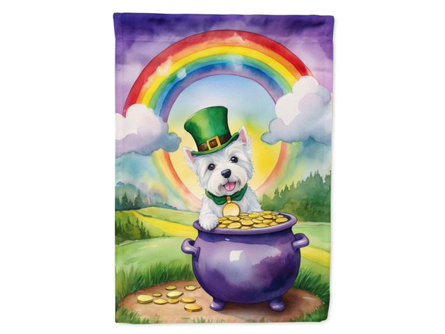 Caroline's Treasures DAC5626CHF Westie St Patrick's Day House Flag Large Porch Sleeve Pole Decorative Outside Yard Banner Artwork Wall Hanging,...