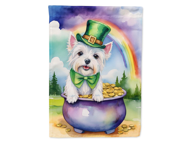 Caroline's Treasures DAC5627CHF Westie St Patrick's Day House Flag Large Porch Sleeve Pole Decorative Outside Yard Banner Artwork Wall Hanging,...