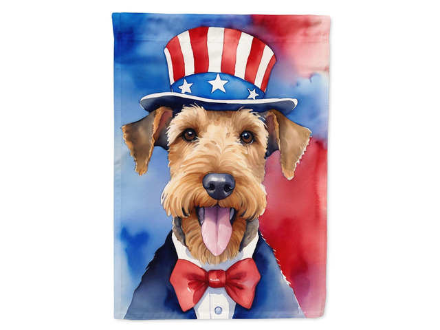 Caroline's Treasures DAC5633CHF Airedale Terrier Patriotic American House Flag Large Porch Sleeve Pole Decorative Outside Yard Banner Artwork Wall...