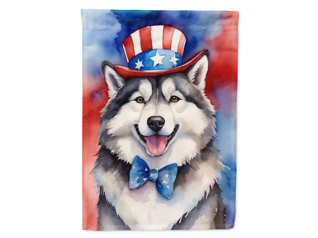 Caroline's Treasures DAC5636GF Alaskan Malamute Patriotic American Garden Flag Mailbox Flag Decorative Yard Flag Banner Outside Patio Artwork Yard...