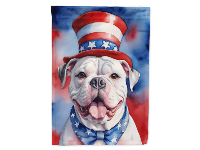Caroline's Treasures DAC5637GF American Bulldog Patriotic American Garden Flag Mailbox Flag Decorative Yard Flag Banner Outside Patio Artwork Yard...
