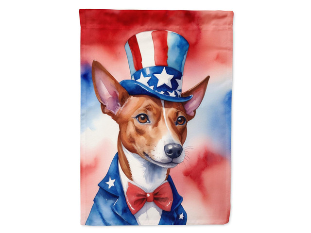 Caroline's Treasures DAC5648CHF Basenji Patriotic American House Flag Large Porch Sleeve Pole Decorative Outside Yard Banner Artwork Wall Hanging,...