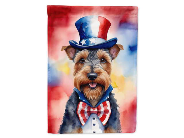 Caroline's Treasures DAC5817GF Welsh Terrier Patriotic American Garden Flag Mailbox Flag Decorative Yard Flag Banner Outside Patio Artwork Yard...