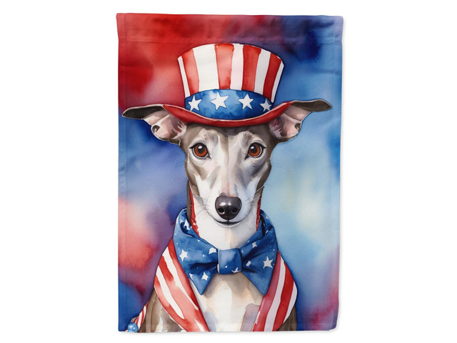 Caroline's Treasures DAC5820GF Whippet Patriotic American Garden Flag Mailbox Flag Decorative Yard Flag Banner Outside Patio Artwork Yard Flower...