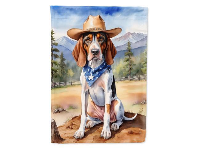Caroline's Treasures DAC5831CHF American English Coonhound Cowboy Welcome House Flag Large Porch Sleeve Pole Decorative Outside Yard Banner Artwork...