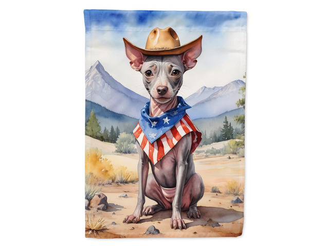 Caroline's Treasures DAC5834CHF American Hairless Terrier Cowboy Welcome House Flag Large Porch Sleeve Pole Decorative Outside Yard Banner Artwork...