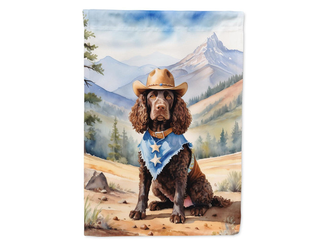Caroline's Treasures DAC5835GF American Water Spaniel Cowboy Welcome Garden Flag Mailbox Flag Decorative Yard Flag Banner Outside Patio Artwork...