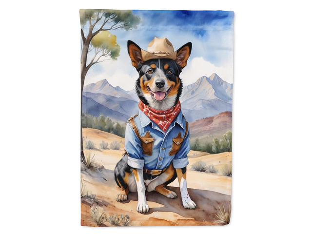 Caroline's Treasures DAC5837CHF Australian Cattle Dog Cowboy Welcome House Flag Large Porch Sleeve Pole Decorative Outside Yard Banner Artwork Wall...