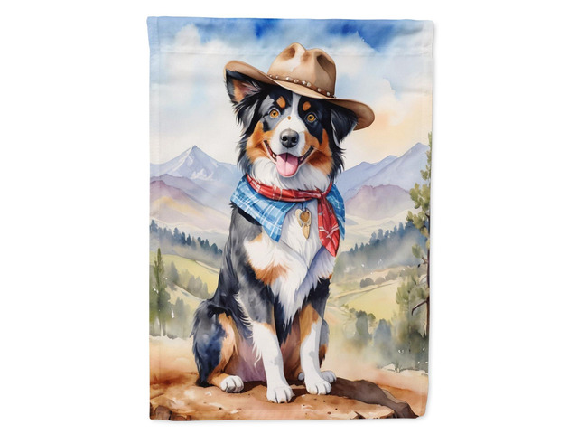 Caroline's Treasures DAC5838CHF Australian Shepherd Cowboy Welcome House Flag Large Porch Sleeve Pole Decorative Outside Yard Banner Artwork Wall...