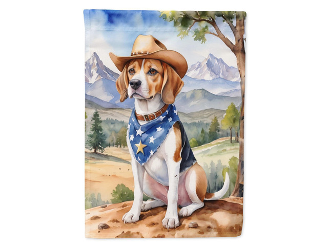 Caroline's Treasures DAC5843GF Beagle Cowboy Welcome Garden Flag Mailbox Flag Decorative Yard Flag Banner Outside Patio Artwork Yard Flower Beds,...