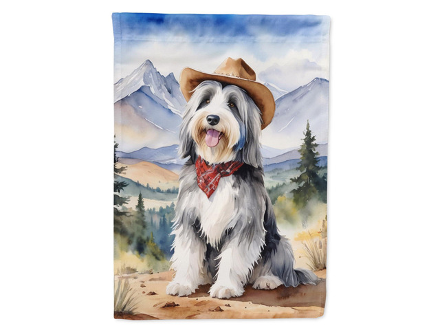 Caroline's Treasures DAC5844GF Bearded Collie Cowboy Welcome Garden Flag Mailbox Flag Decorative Yard Flag Banner Outside Patio Artwork Yard Flower...