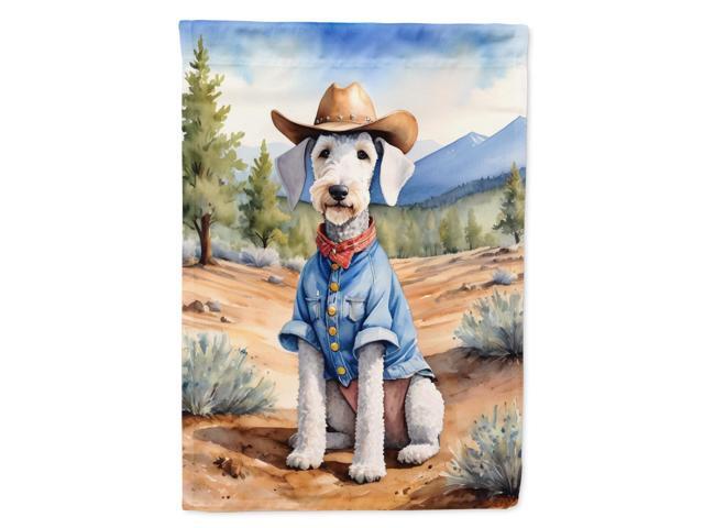 Caroline's Treasures DAC5845GF Bedlington Terrier Cowboy Welcome Garden Flag Mailbox Flag Decorative Yard Flag Banner Outside Patio Artwork Yard...