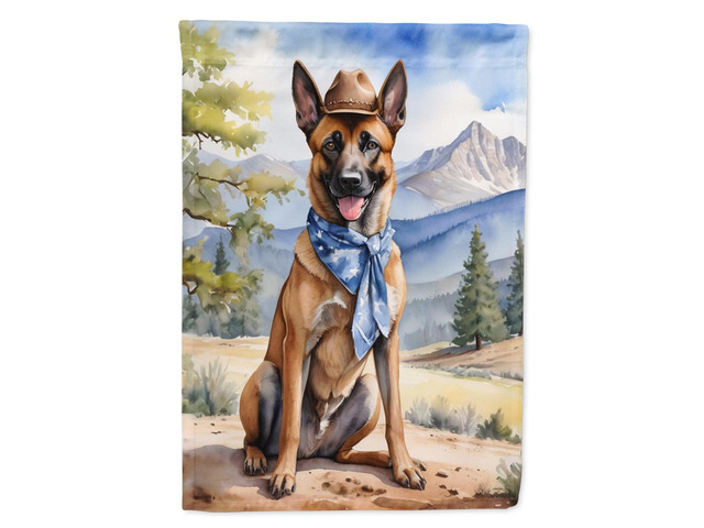 Caroline's Treasures DAC5846GF Belgian Malinois Cowboy Welcome Garden Flag Mailbox Flag Decorative Yard Flag Banner Outside Patio Artwork Yard...