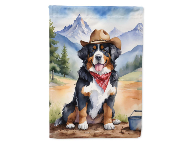 Caroline's Treasures DAC5851CHF Bernese Mountain Dog Cowboy Welcome House Flag Large Porch Sleeve Pole Decorative Outside Yard Banner Artwork Wall...