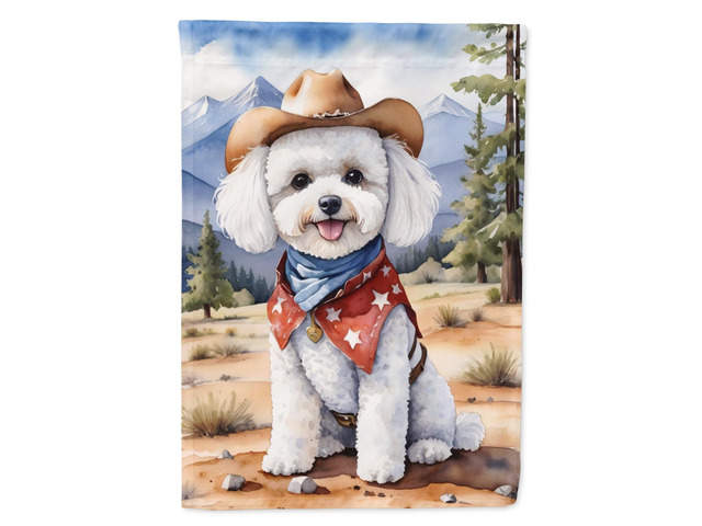 Caroline's Treasures DAC5853GF Bichon Frise Cowboy Welcome Garden Flag Mailbox Flag Decorative Yard Flag Banner Outside Patio Artwork Yard Flower...