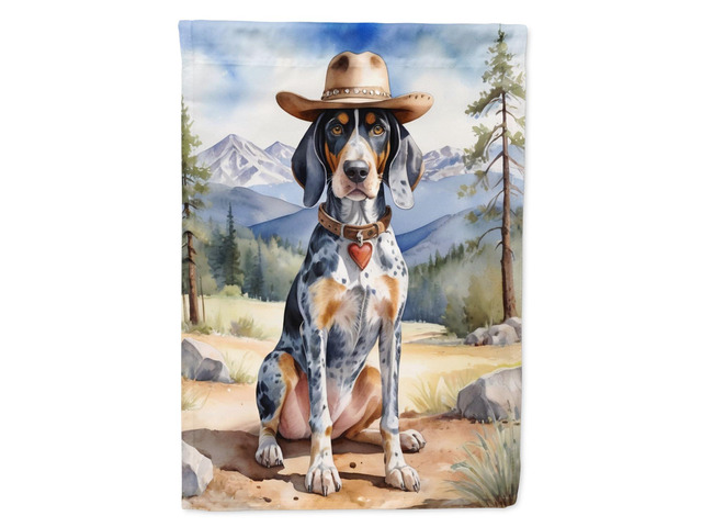 Caroline's Treasures DAC5856CHF Bluetick Coonhound Cowboy Welcome House Flag Large Porch Sleeve Pole Decorative Outside Yard Banner Artwork Wall...