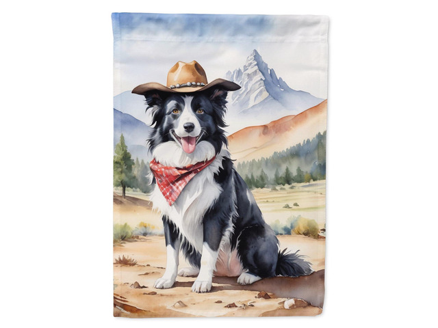 Caroline's Treasures DAC5857CHF Border Collie Cowboy Welcome House Flag Large Porch Sleeve Pole Decorative Outside Yard Banner Artwork Wall...