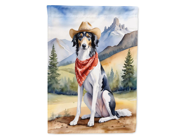 Caroline's Treasures DAC5860GF Borzoi Cowboy Welcome Garden Flag Mailbox Flag Decorative Yard Flag Banner Outside Patio Artwork Yard Flower Beds,...