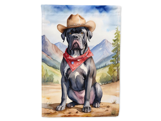 Caroline's Treasures DAC5871CHF Cane Corso Cowboy Welcome House Flag Large Porch Sleeve Pole Decorative Outside Yard Banner Artwork Wall Hanging,...