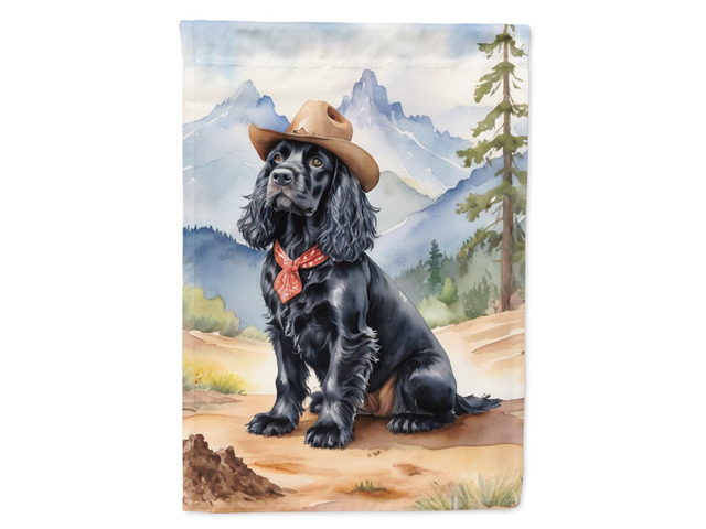 Caroline's Treasures DAC5880CHF Cocker Spaniel Cowboy Welcome House Flag Large Porch Sleeve Pole Decorative Outside Yard Banner Artwork Wall...