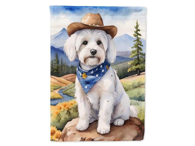Caroline's Treasures DAC5886GF Coton de Tulear Cowboy Welcome Garden Flag Mailbox Flag Decorative Yard Flag Banner Outside Patio Artwork Yard...