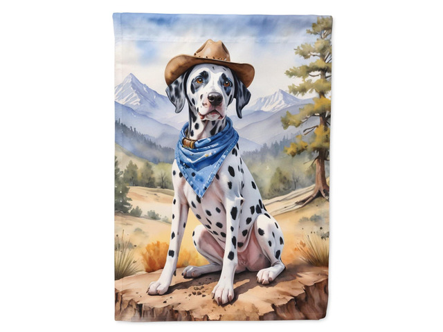 Caroline's Treasures DAC5889CHF Dalmatian Cowboy Welcome House Flag Large Porch Sleeve Pole Decorative Outside Yard Banner Artwork Wall Hanging,...