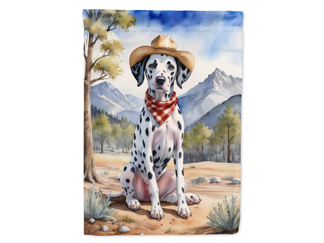 Caroline's Treasures DAC5890CHF Dalmatian Cowboy Welcome House Flag Large Porch Sleeve Pole Decorative Outside Yard Banner Artwork Wall Hanging,...