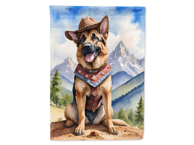 Caroline's Treasures DAC5905CHF German Shepherd Cowboy Welcome House Flag Large Porch Sleeve Pole Decorative Outside Yard Banner Artwork Wall...