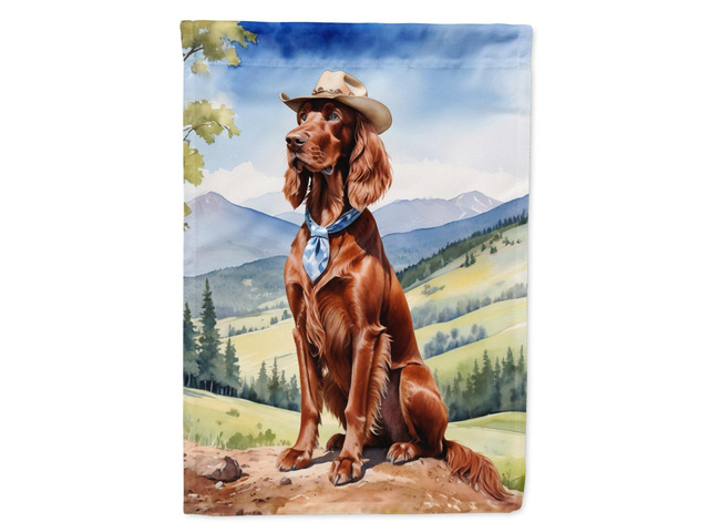 Caroline's Treasures DAC5918GF Irish Setter Cowboy Welcome Garden Flag Mailbox Flag Decorative Yard Flag Banner Outside Patio Artwork Yard Flower...
