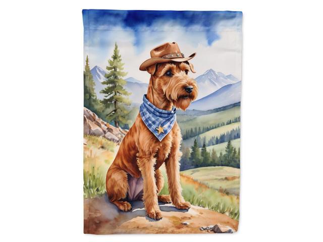 Caroline's Treasures DAC5919CHF Irish Terrier Cowboy Welcome House Flag Large Porch Sleeve Pole Decorative Outside Yard Banner Artwork Wall...