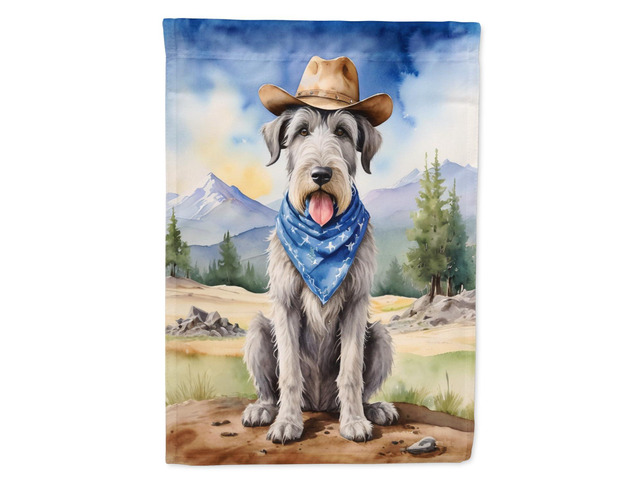 Caroline's Treasures DAC5920GF Irish Wolfhound Cowboy Welcome Garden Flag Mailbox Flag Decorative Yard Flag Banner Outside Patio Artwork Yard...