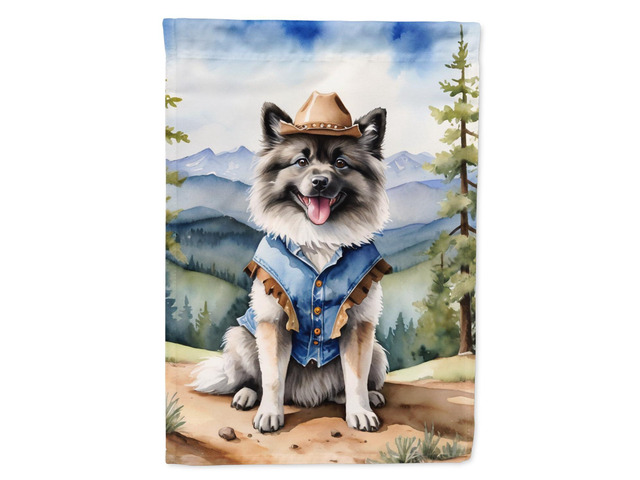 Caroline's Treasures DAC5925CHF Keeshond Cowboy Welcome House Flag Large Porch Sleeve Pole Decorative Outside Yard Banner Artwork Wall Hanging,...